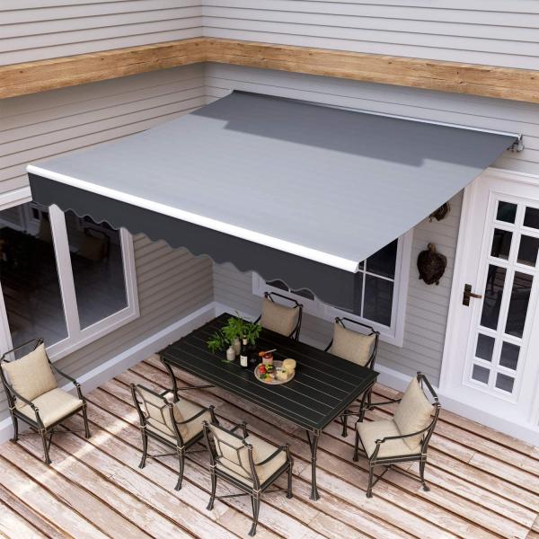 Buy 4x2.5m Retractable Manual Awning Window Door Sun Shade Canopy with Fittings and Crank Handle at wholesale prices