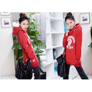 Girls / Ladies Hooded Sweatshirts , Black / Yellow / White Cotton