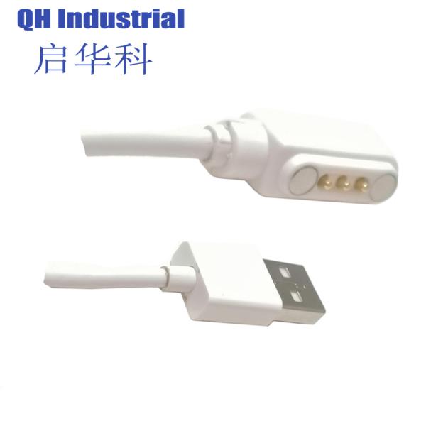 3Pin Switzerland Magnetic Pogo Pin Charger Cable Connector 12V1A For Smart Bracelet 