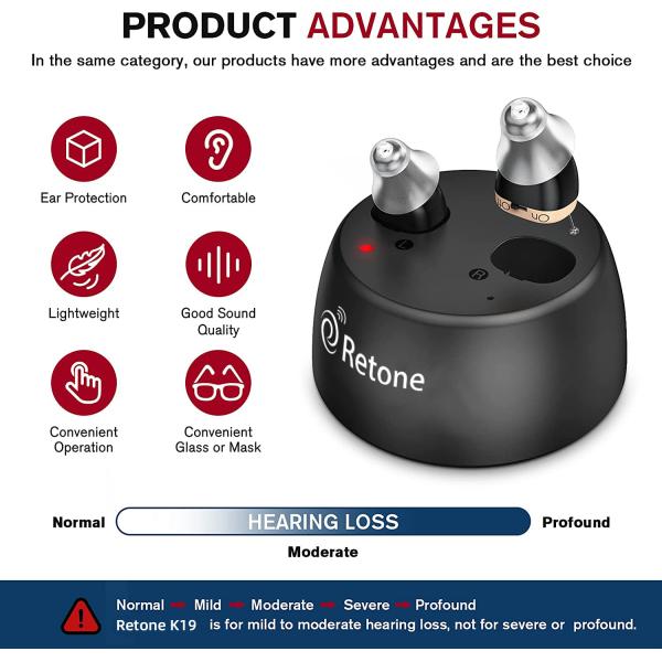 Buy Noise Cancelling Inner Ear Hearing Aid Rechargeable Analog at wholesale prices