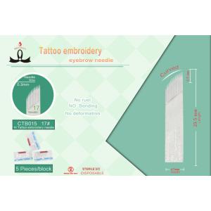 #14 17 White Curve Blade Microblading Needles Excellent Stability