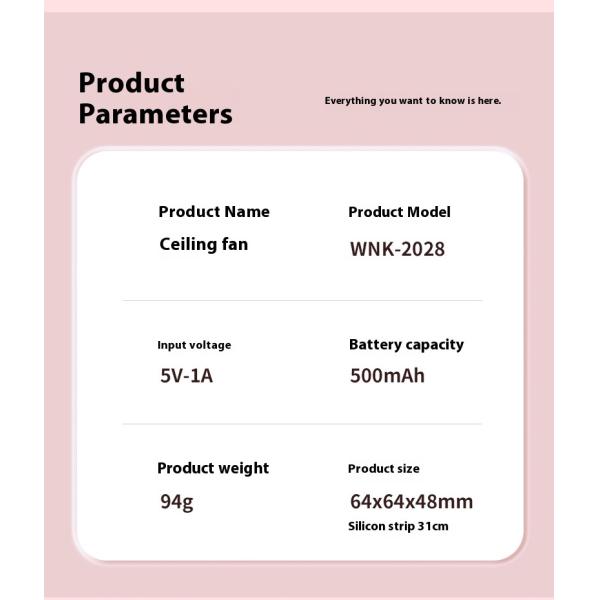Lazy USB Charging Bladeless Neck Hanging Small Fan for DC5V Power Supply and Battery