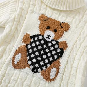 Customized Knitted Jacquard Cable Pattern Children Little Kids Winter Clothing