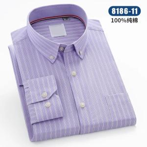 New Men′s Oxford Textile Shirt Pure Cotton Spring and Autumn Long-Sleeved Youth