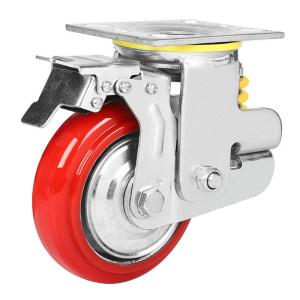 Heavy Duty Caster PU Wheel Iron Core with Shock Absorption and Customized