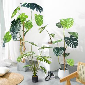 Artificial green monstera home deco hotel office potted tree
