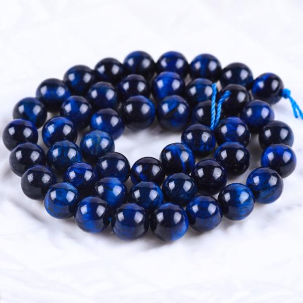 8mm Natural Dark Blue Tiger Eye Gemstone Crystal Stone Beads For Jewelry Making
