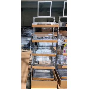 Quality Powder Coating Wire Shelf Display With Solidwood Nosing AT-0059 for sale