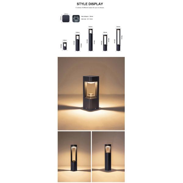 IP54 110-265V Matte Black Integrated LED Lawn Lights For Courtyard 2 Years Warranty