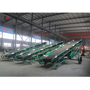 50m Movable Green Carbon Steel Mobile Flat Belt Conveyor Fertilizer