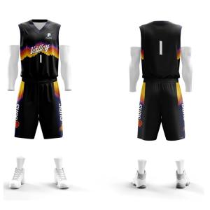 Heat Transfer Printing Whole Body Custom Style Basketball Clothes Set