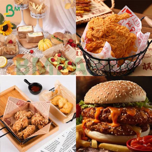 38g Brown Kit7 Degradable Fried Food Packaging Food Safety Oil Resistant Pelleaglio Paper 