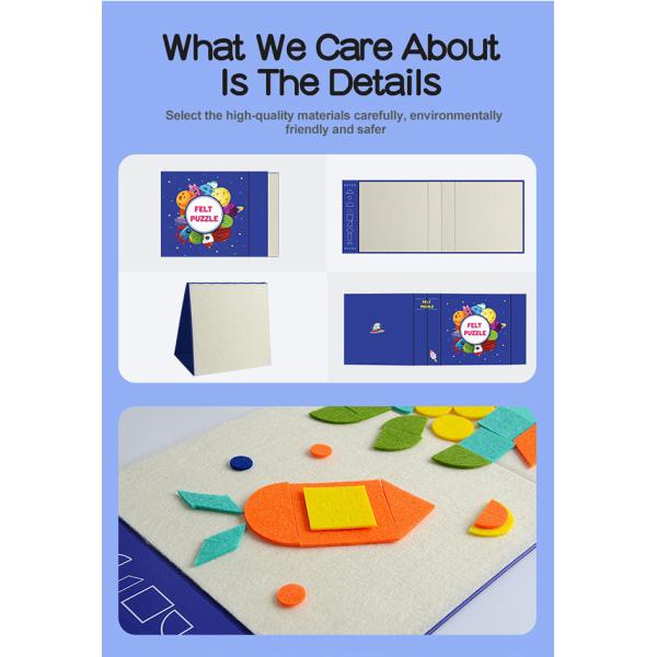 9 Basic Felt Geometric Shape Puzzles Creative Thinking Felt Animal Stickers CMYK Printing 2