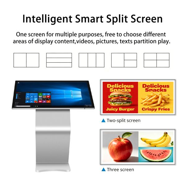 55 Inch Touch Screen Kiosk Android WiFi Horizontal Advertising Display Angled Interactive Inquiry Machine OEM
