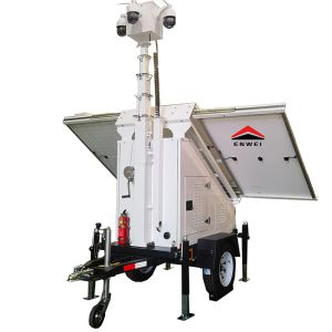 Rapid Deployment Solar Security Trailer 6 Meters Manual Mast For Remote Area Monitoring