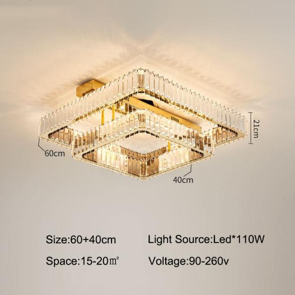 Luxury Living Room Smart Led Chandelier Modern Hall Glossy K9 Crystal Ceiling Chandelier(WH-CA-104)