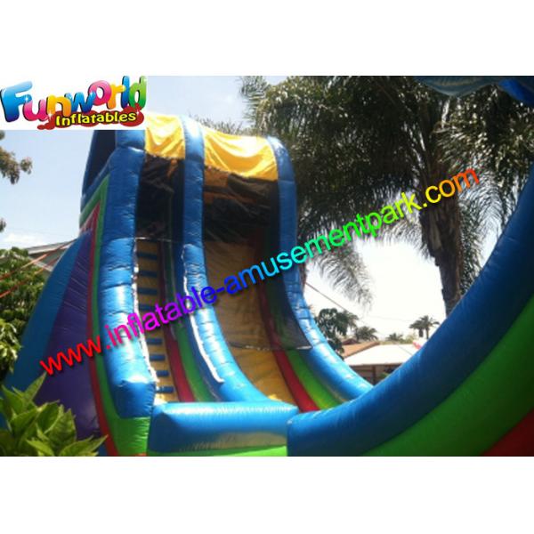 Durable Giant Commercial Inflatable Slide Plato 0.55 PVC With Air Blower