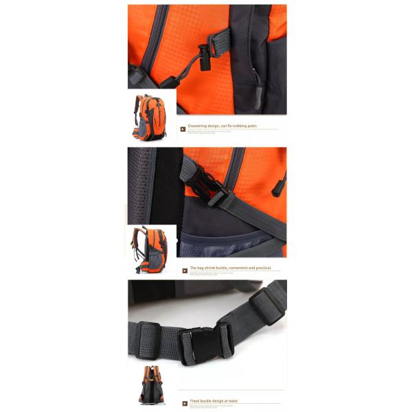 Multicolor Unisex Waterproof Hiking Backpack Polyester Material