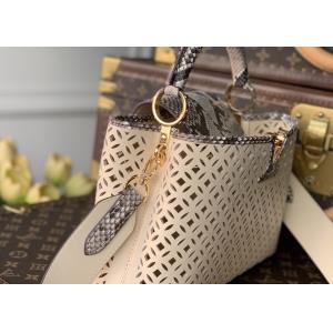 Hollow Out Womens Luxury Handbag , Snakeskin Off White Crossbody Bag