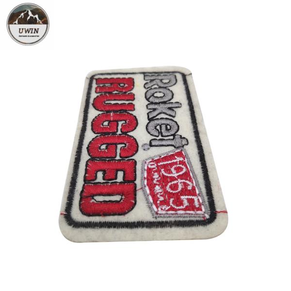 Eco Friendly Embroidered Sports Patches / Logo Patches For Jackets Iron On Backing