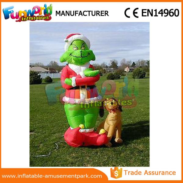 Buy Mini Oxford cloth Green Airblown Inflatable Grinch Inflatable Christmas Grinch With Dog at wholesale prices