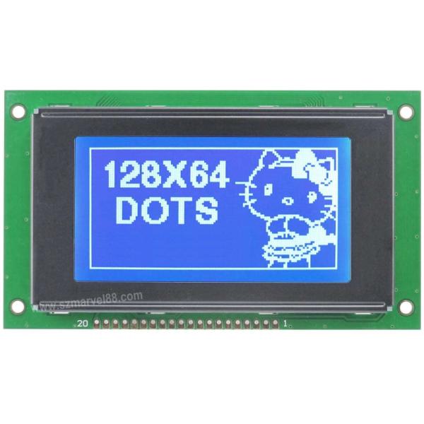 Buy M12864A3-B5, 12864 Graphics LCD Module, 8 x 64 dot-matrix Display, STN Blue, transmissive/ at wholesale prices