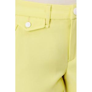 Yellow Slim Fit / Straight Womens Tight Pants With 65% Cotton