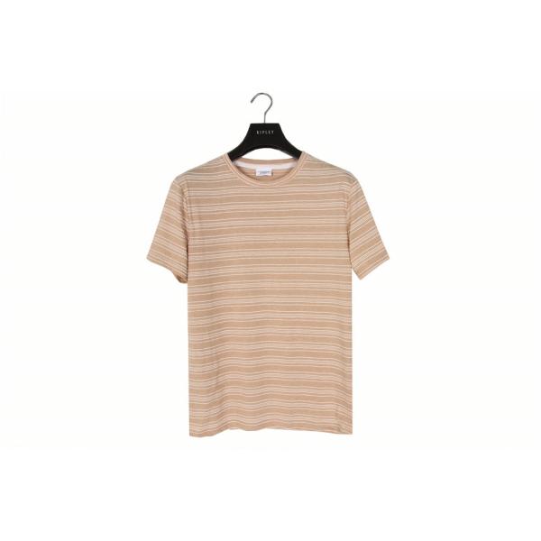 Stockpapa Pink Khaki Mens Striped Tee S M L XL