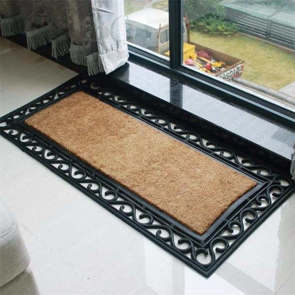 Oriental Coir Welcome Doormat Printed Pattern Anti - Slip Feature