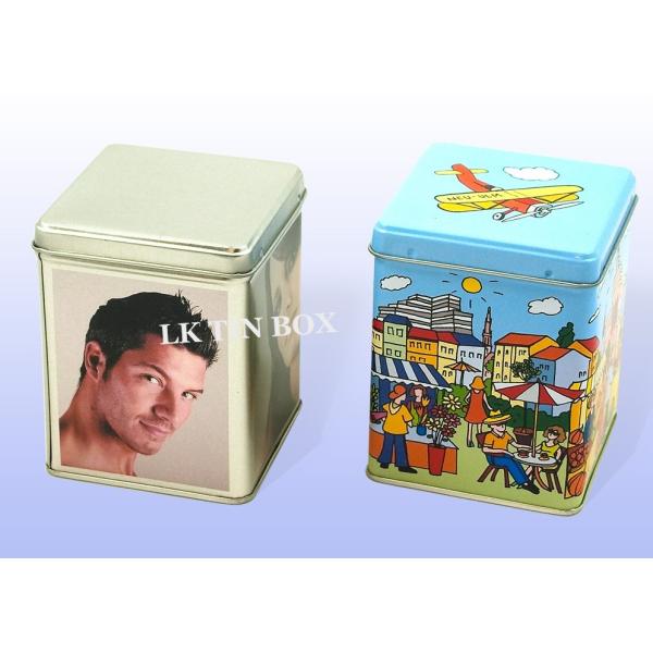 Chocolate Packaging Square Metal Tins Herbal Tea Storage Square Tins With Lids