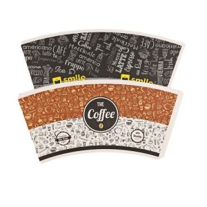 1-7 Colors Disposable Single PE Coated Printing Die-cutting Paper Cup Fans For Coffee And Tea Cups