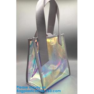 Shiny Transparent Hologram Holographic Tote Bag PU Handbag Shoulder Bag