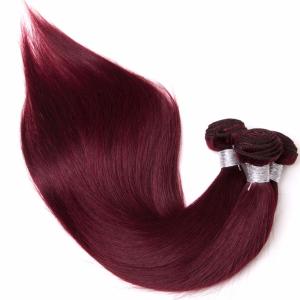 Healthy 99J Color Peruvian Straight Hair Bundles 30 Inch No Chemical