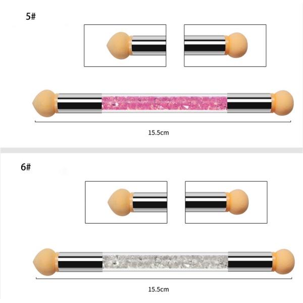 Nail Gradient Shading Pen Double Head Sponge Acrylic Nail Brush for Nail Art Painting