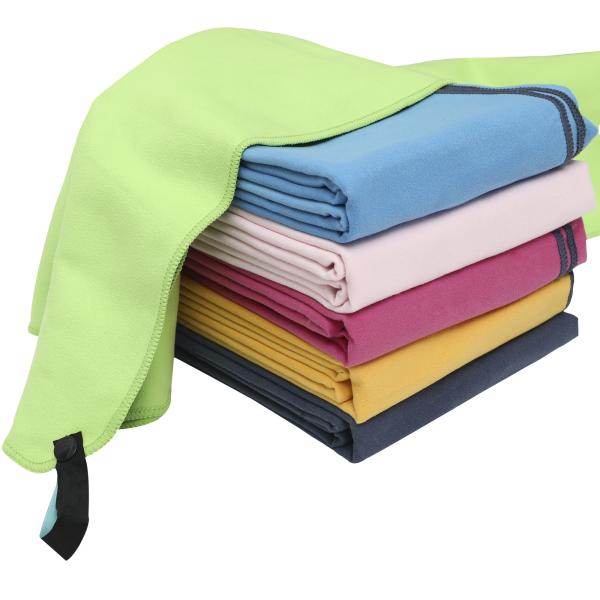 Buy OEM 40x80cm Swimming Solid Microfiber Sports Towel Custom Logo With Mesh Bag at wholesale prices