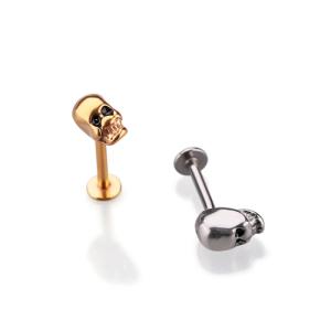 Hot Sale Fashion Silver Skull Barbell Lip Bar Body Piercing Jewelry