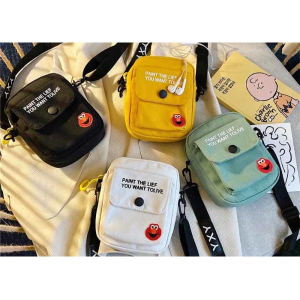 Buy Summer crossbody canvas bag tide customs logo words picture shoulder phone bag Korean personality handsome canvas bag at wholesale prices