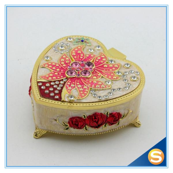 Buy Promotion Gift Metal Zinc Alloy Jewelry Box with Mirror at wholesale prices