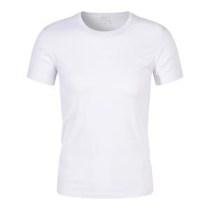 6XL Round Neck Sports T Shirts Cotton Polyester 160gsm White Color No Pilling