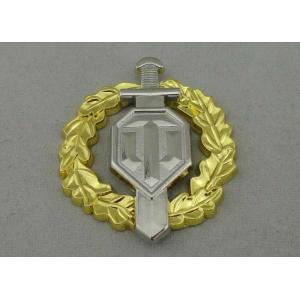 Die Casting Custom Made Badges Gold Nickel Plating 2 Piece Combined