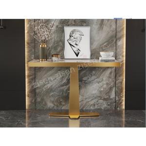 Sophisticated Gold Marble Top Console Table 760mm Height Contemporary