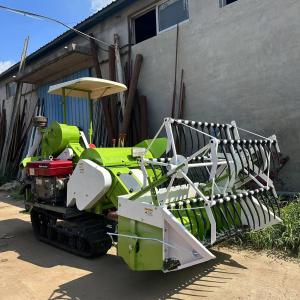 Riding Multifunctional Wheat And Rice crawler Harvester With Dual Header New