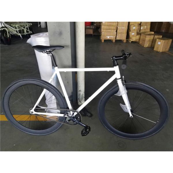 Sleek white frame adult 700C single speed bicycle fixed gear bikes with coaster brake