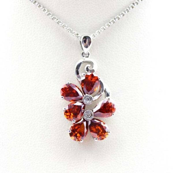 18K Gold Plated Sterling Silver Jewelry Yellow Cubic Zircon Flower Pendant ( P39)