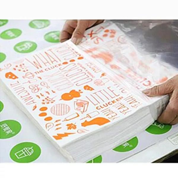 Coated Logo Wax Paper For Wrapping Food , Food Grade Custom Printed Burger Wrapping Paper
