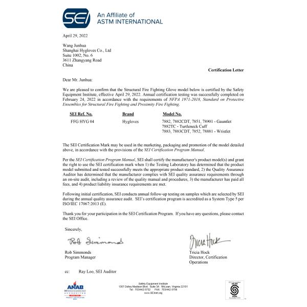 NFPA 1971 High Dexterity Structural Firefighter Gloves Wristlet Cuff