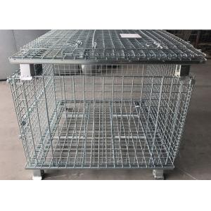 Quality Conventional 6.4mm Galvanized Metal Pallet Cage for sale
