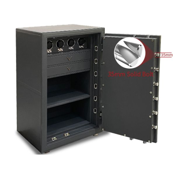 Anti Theft Fireproof Jewelry Safe Leather-Covered Biometric Fingerprint Lock