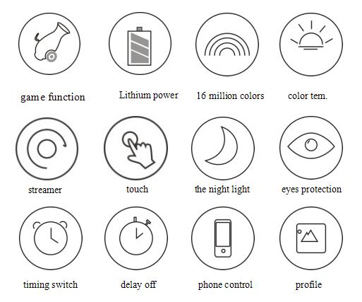 touch sensor bluetooth control emergency smart led light