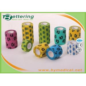 China Veterinary Comfortable Cartoon Printing Elastic Self Adhesive Bandages For Animals on sale